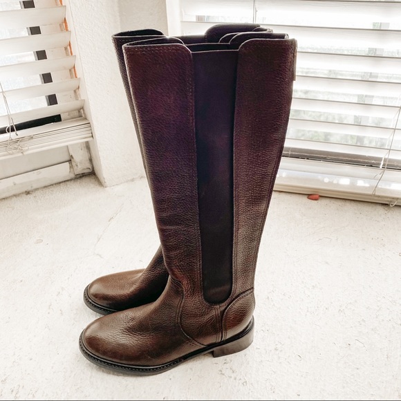 Like new! Tory Burch Brown Leather Knee High Riding Boots Women's Size US 5 - Picture 2 of 9